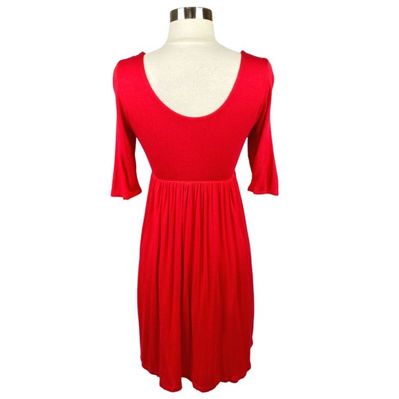 Nymphe Red Scoop Neck Babydoll Dress - Size Medium - Picture 4 of 5